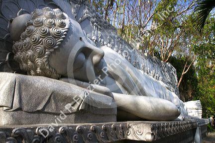 Sleeping Buddha at the Long Son Buddhist Temple in Nha Trang, Vietnam.