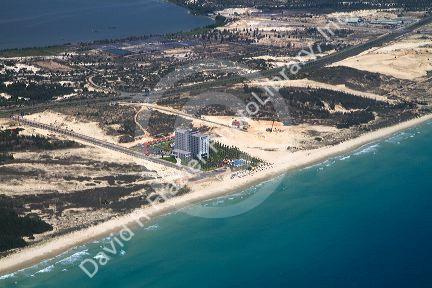Aerial view of the South China Sea near Nha Trang, Vietnam.