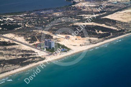 Aerial view of the South China Sea near Nha Trang, Vietnam.