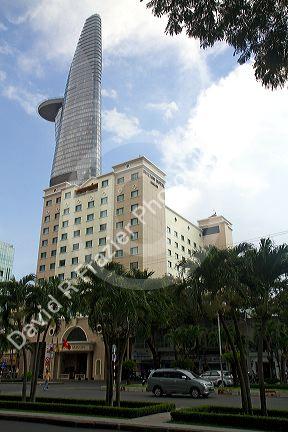 Duxton Hotel Saigon and the Bitexco Financial Tower in Ho Chi Minh City, Vietnam. 