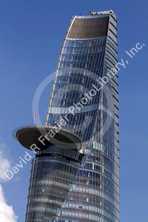 Heliport on the Bitexco Financial Tower along the Saigon River in Ho Chi Minh City, Vietnam.