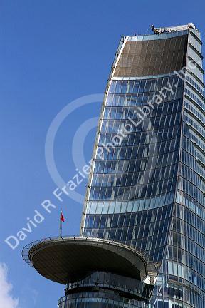 Heliport on the Bitexco Financial Tower along the Saigon River in Ho Chi Minh City, Vietnam.