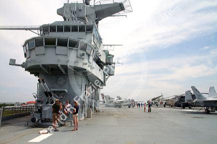 The USS Yorktown aircraft carrier at Patriots Point Naval and Maritime Museum located in Mount Pleasant, South Carolina, USA.