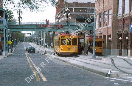 Trolley  street car in Ybor City, Tampa, Florida.