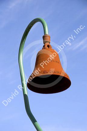 El Camino Real marker along highway 101 at King City, California.
