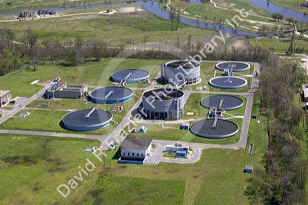 Sewage treatment plant near Gretna, Louisiana.