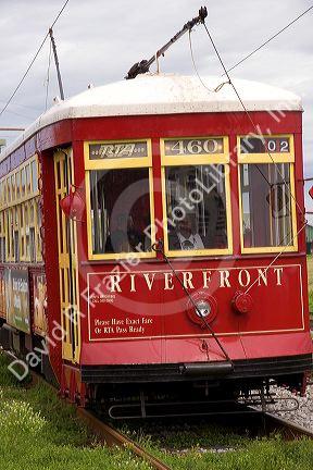 Street car trolley in New Orleans, Louisiana.
