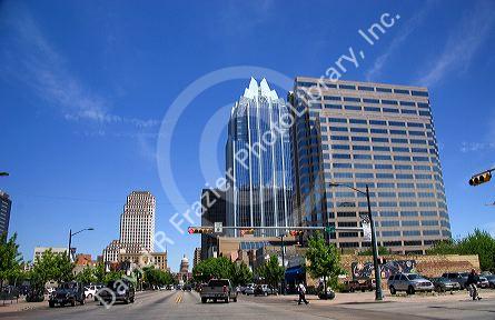 Congress Street scene in Austin, Texas.