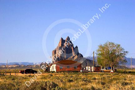 Ship rock in New Mexico Navajo Indian Reservation.
