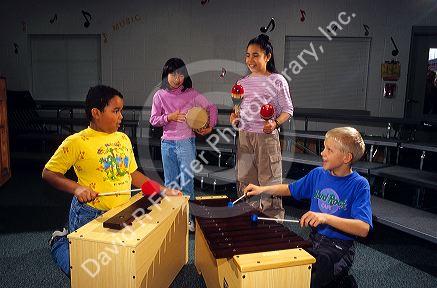 Elementary school music class.