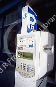 Public parking payment vending machine in Paris France.