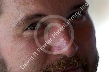 Close up of male face and eyes. (MR)