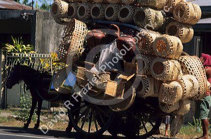 A basket peddler in the Philippines.