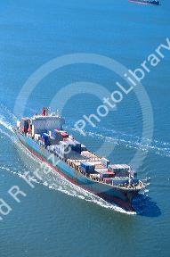 Container ship entering New York Harbor.