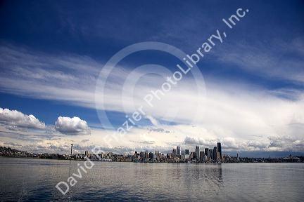 Wide angle view of Seattle, Washington.