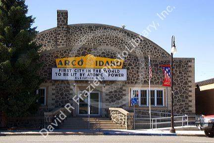 The city hall at Arco, Idaho. The first city in the world to be lit by atomic power.
