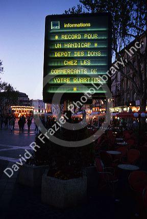 A french information sign in Avignon, France.