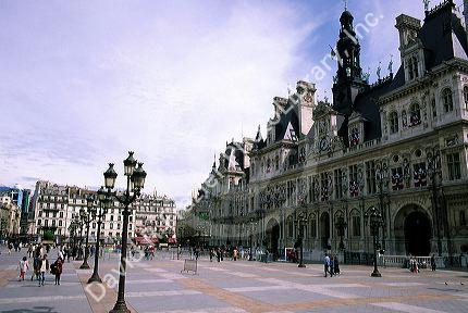 Hotel de Ville city hall in Paris, France.