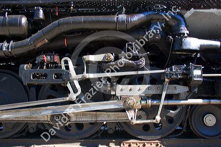 Close up detail of Historic Challenger locomotive steam engine during September 2005 visit to Boise, Idaho.