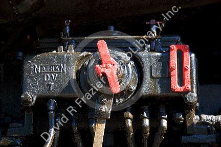 Close up detail of Historic Challenger locomotive steam engine during September 2005 visit to Boise, Idaho.