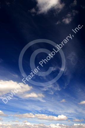 White clouds with blue sky in Idaho.