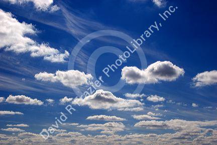 White clouds with blue sky in Idaho.