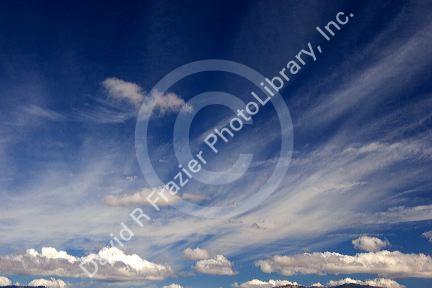White clouds with blue sky in Idaho.