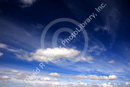 White clouds with blue sky in Idaho.