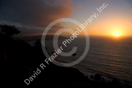 Sunset on the California Coast near San Francisco, California.