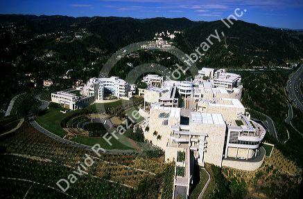 An aerial view of the Getty Center in Los Angeles, California.