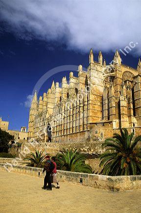 Flying buttresses on the Palma Cathedral in Majorca, Spain.