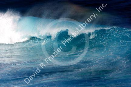 Waves in the pacific ocean off the island of Maui, Hawaii.