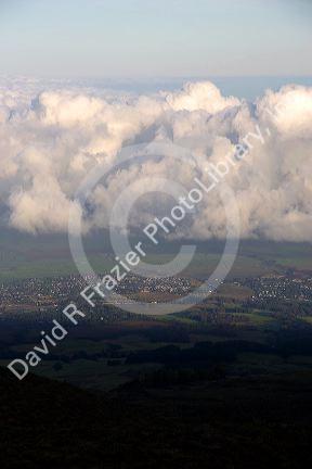 Clouds over the island of Maui, Hawaii.