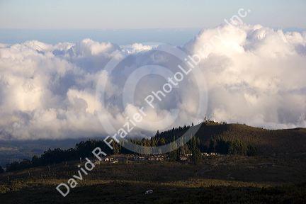 Clouds over the island of Maui, Hawaii.