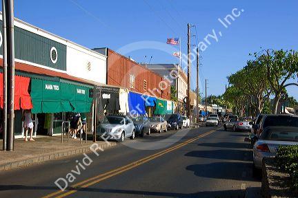 Downtown Lahaina on the island of Maui, Hawaii.