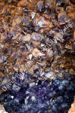 Amathest crystals at a gemstone mine in Libertad, Argentina.