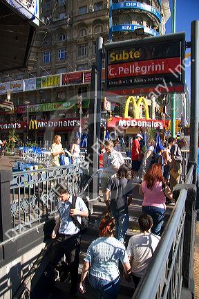 Entrance to the subway system in Buenos Aires, Argentina.