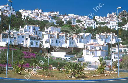 White buildings at outskirts of Nerja, Spain.