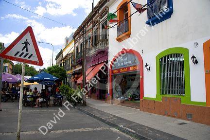 Colorful buildings in the La Boca area of Buenos Aires, Argentina.