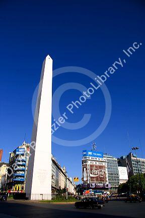 The Oblisk in Plaza de la Republica in Buenos Aires, Argentina.