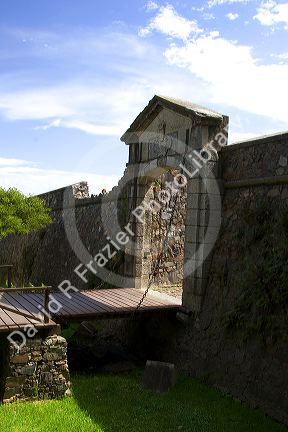 Drawbridge at the historic  fort in Colonia, Uraguay.