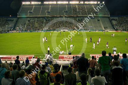 Soccer game at the West Stadium in Buenos Aires, Argentina.