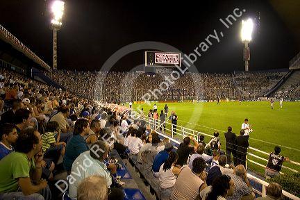 Soccer game at the West Stadium in Buenos Aires, Argentina.
