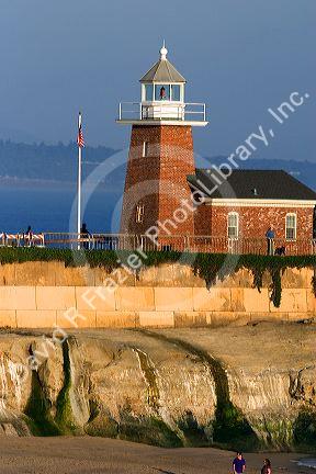 Red brick lighthouse at Santa Cruz, California.