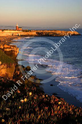 Red brick lighthouse at Santa Cruz, California.