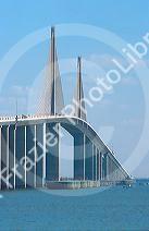 Sunshine skyway suspension bridge over Tampa Bay, Florida.