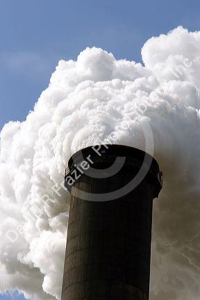 The Conesville coal fired power plant with belching smoke near Coshocton, Ohio.