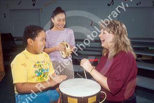 Elementary school music class.