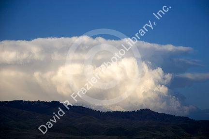 Storm clouds above the foothills in Boise, Idaho.