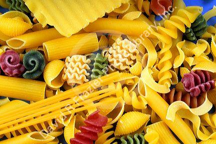 A variety of dry pasta.